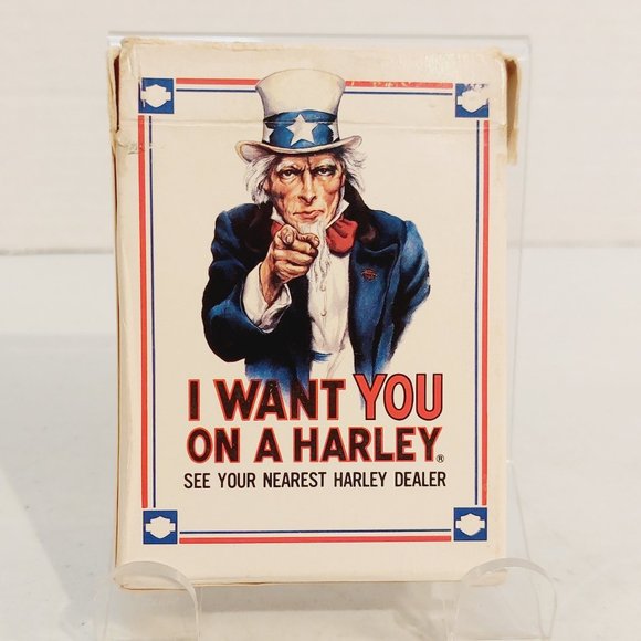 Vtg 1990 "I Want YOU on a Harley" Playing Cards - Picture 1 of 6